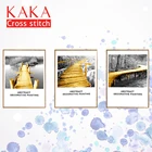 Наборы для вышивки крестом KAKA с печатным рисунком, холст 11CT, домашний декор для садового дома, Золотой мост 5D
