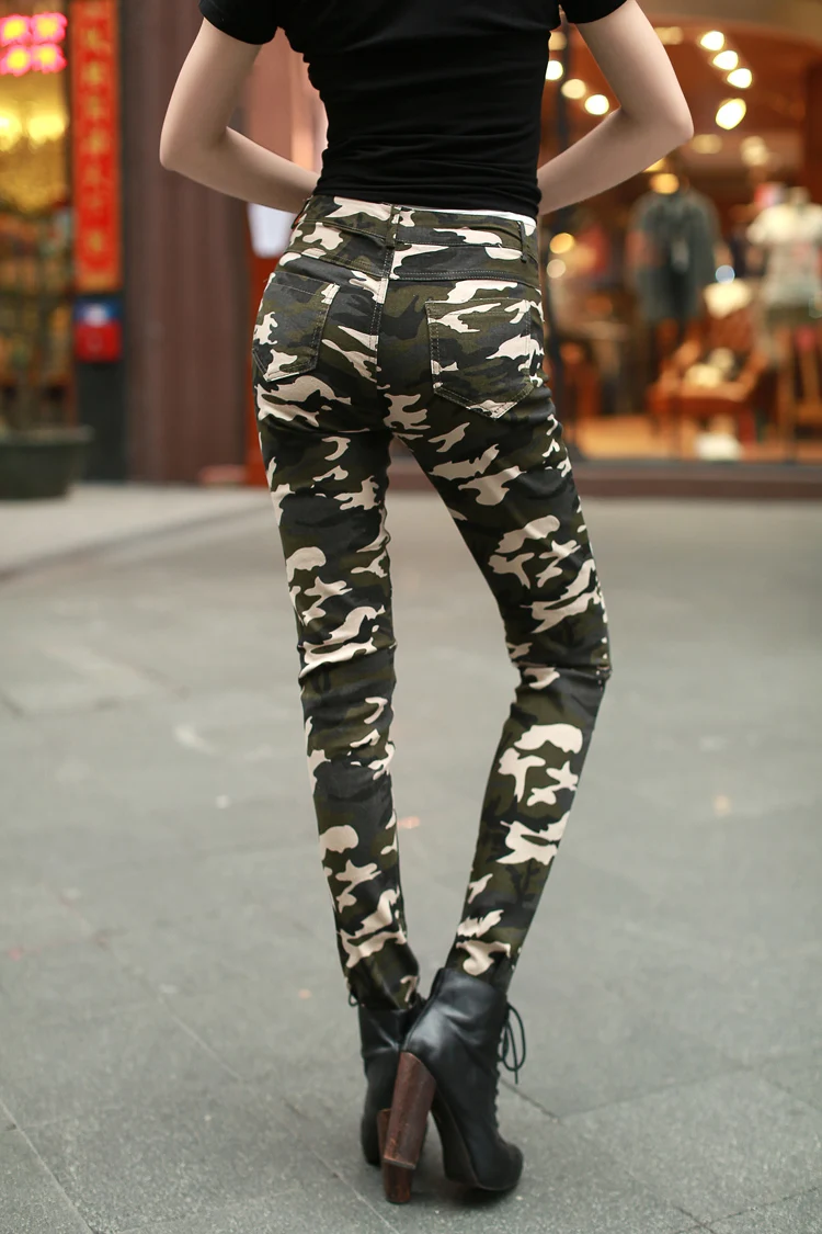 Женские камуфляжные брюки-карго хлопковые облегающие брюки-карандаш в армейском