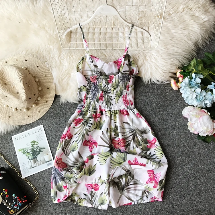 ALPHALMODA, летний женский пляжный комбинезон с цветочным принтом, на шнуровке, на груди, эластичный сзади, без рукавов, повседневный короткий шифоновый комбинезон
