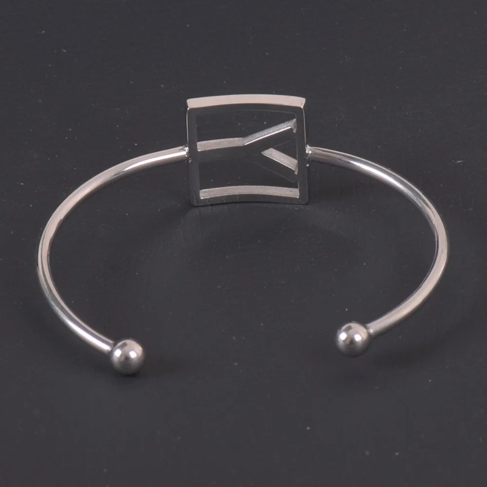 

New Aarrive Y Letter Bracelet Stainless Steel Silver Color Name Bangle