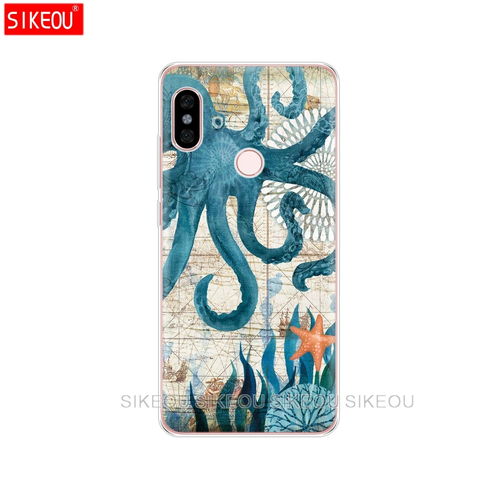 Силиконовый чехол для телефона Xiaomi redmi 5 4 1s 2 3 3s pro PLUS note 4X 4A 5A blue sea octopus|Бамперы| |