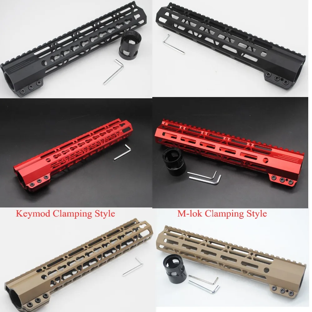 

11'' inch Black/Red/Tan Color Monolithic Top Handguard Rail Picatinny Free Float Mount System Keymod / M-lok Clamping Style