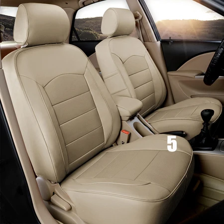 beige for 5 seat Чехол для сидения автомобиля, кожаный Стильный чехол для Toyota Prado, чехол для сидений автомобиля для правой руки, чехлы для сидений автомобиля, набор - Название цвета: beige for 5 seat