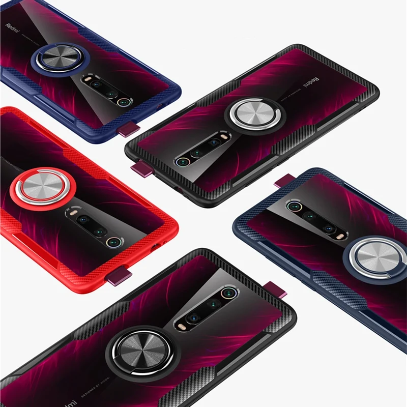 For Xiaomi Mi 9T Redmi K20 Pro Case Transparent Acrylic Cover Soft Silicone Bracket Mi9T Fundas |