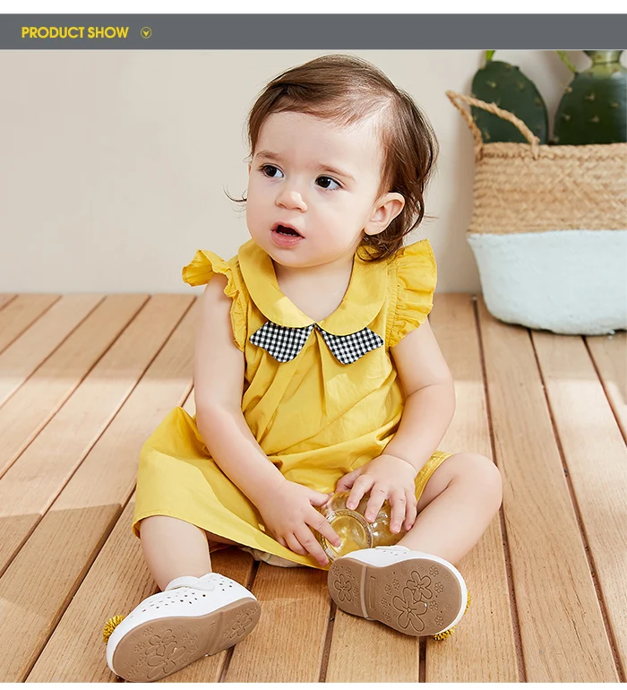 Мини-платье для девочек balabababy; Новинка г.; летнее хлопковое свободное платье без рукавов в школьном стиле; милые платья для новорожденных; одежда для детей