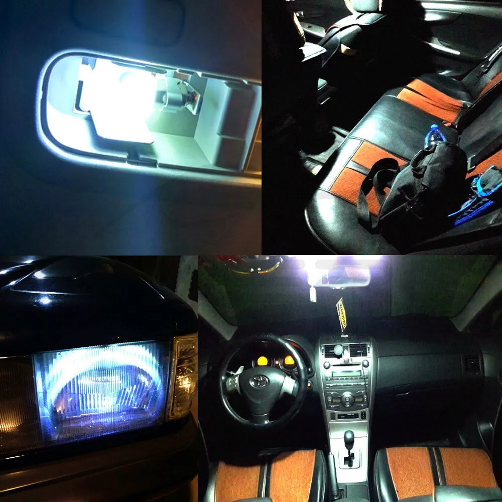 10X Белый T11 Ba9s 1206 8smd автомобильная светодиодная лампа для багажника W6W Festoon Dome