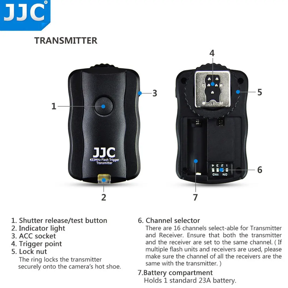 Беспроводной триггер JJC с дистанционным спуском затвора для Nikon D500 D5 D810 D4s D2H D1x D1h D2x
