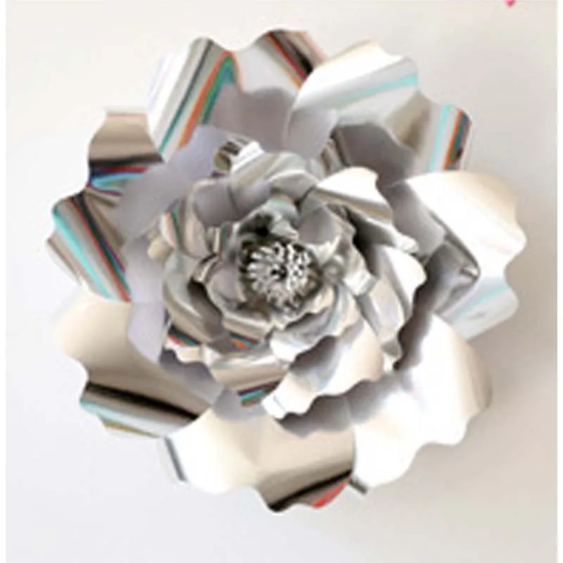 40CM Round corners 40 см голова DIY бумажные цветы для украшения свадебной вечеринки, гигантская картонная бумага цветочный фон, искусственная большая Роза Настенный декор - Цвет: 40CM Round corners