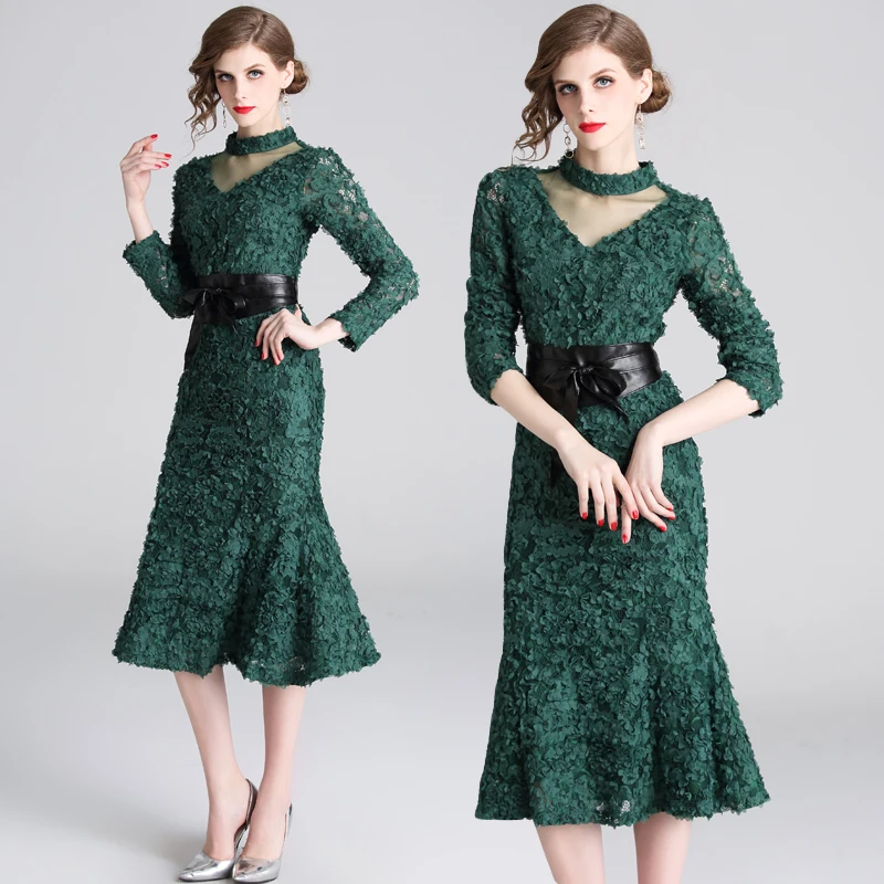

Retro 50s60s Dress 2019 Spring New Fashion Sexy Slim V-neck Streetwear Temperament Elegant Women Party Dresses