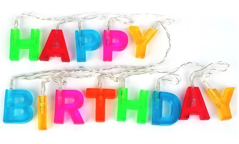 Светодиодная гирлянда с алфавитом ночник надписью Happy Birthday украшение сделай сам