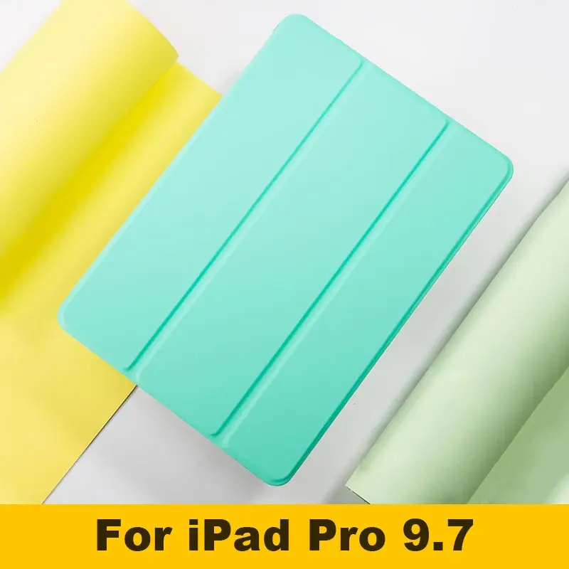 For Pro 9.7 Green Тонкий кожаный силиконовый чехол для Apple iPad Pro 11 для iPad Pro 10,5 Умный Магнитный чехол для iPad 9,7 Funda Coque - Цвет: For Pro 9.7 Green