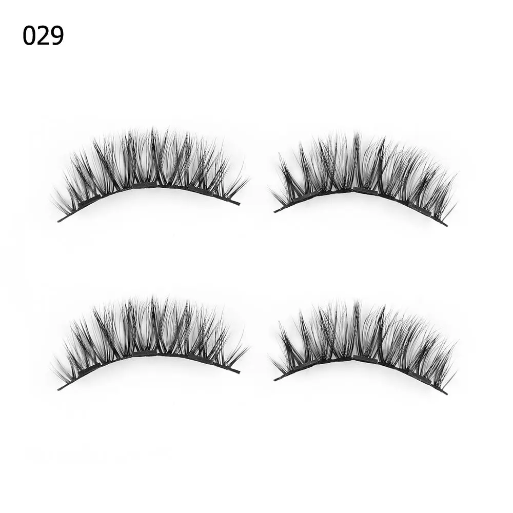 Style 029 4 шт. тройные магнитные накладные ресницы Инструменты для наращивания ручной работы без клея полный охват толстые длинные ресницы для женщин инструмент для макияжа глаз - Цвет: Style 029
