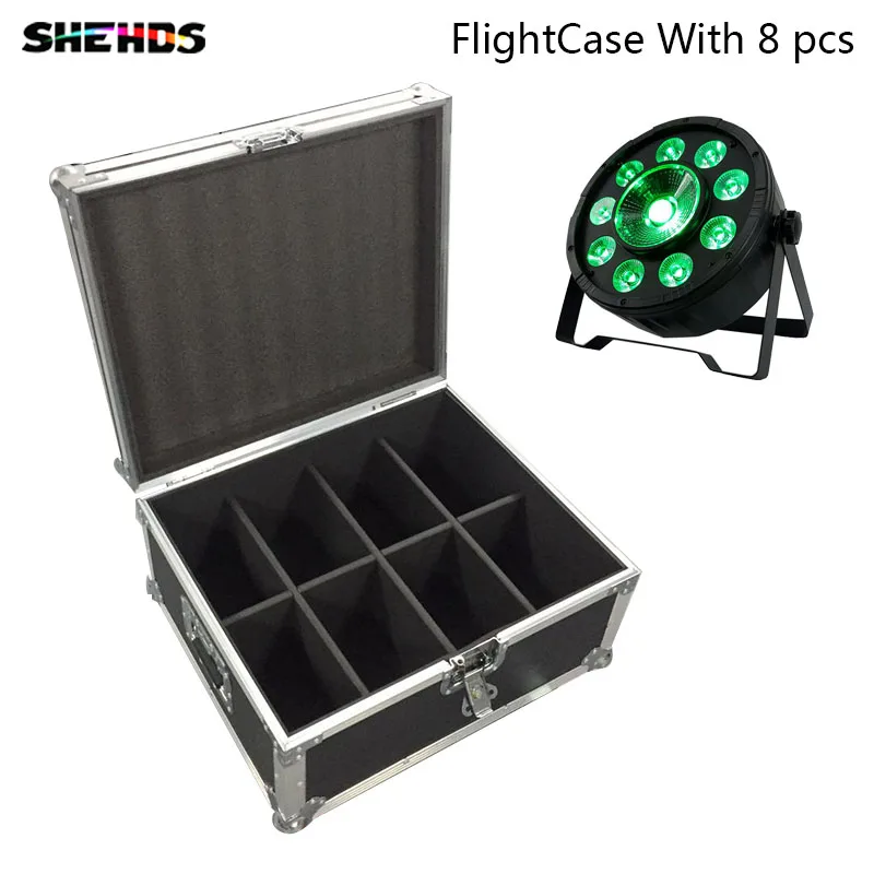 FlightCase с 8 светодиодными плоскими Par 9x10 Вт + 30 RGB светодиодами для дискотеки KTV Party 7