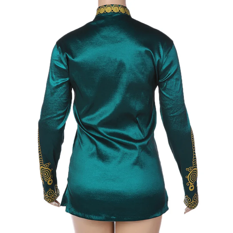 Африканский Костюмы пижамная одежда с длинными рукавами и v образной горловиной