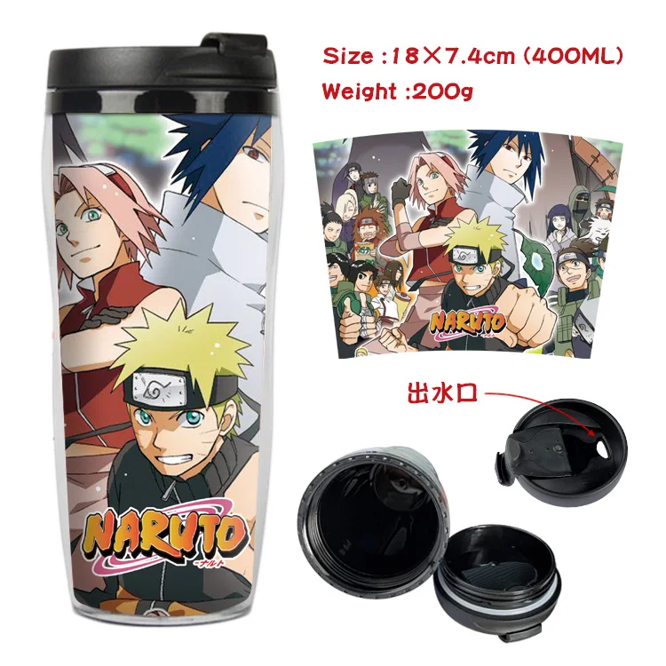 Naruto Uzumaki Sasuke 400 мл двойная кофейная Изолированная Вакуумная чашка изоляция