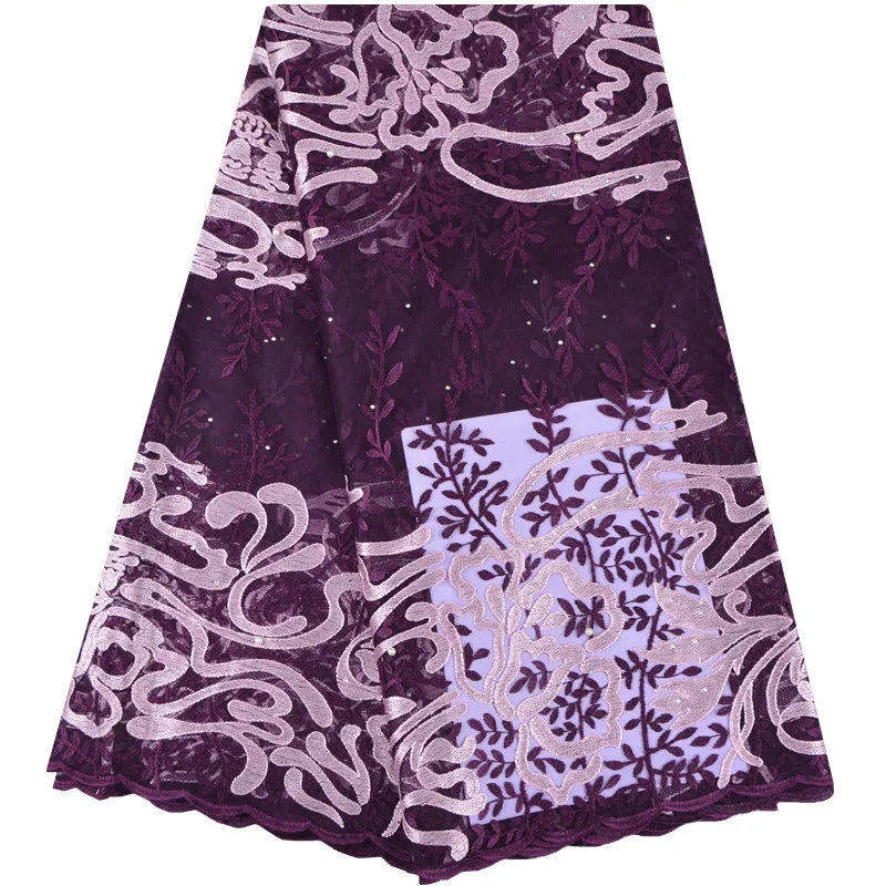 

2018 Latest Nigerian Laces Fabrics High Quality African Laces Fabric For Wedding/Party Dress French Tulle Lace A1207