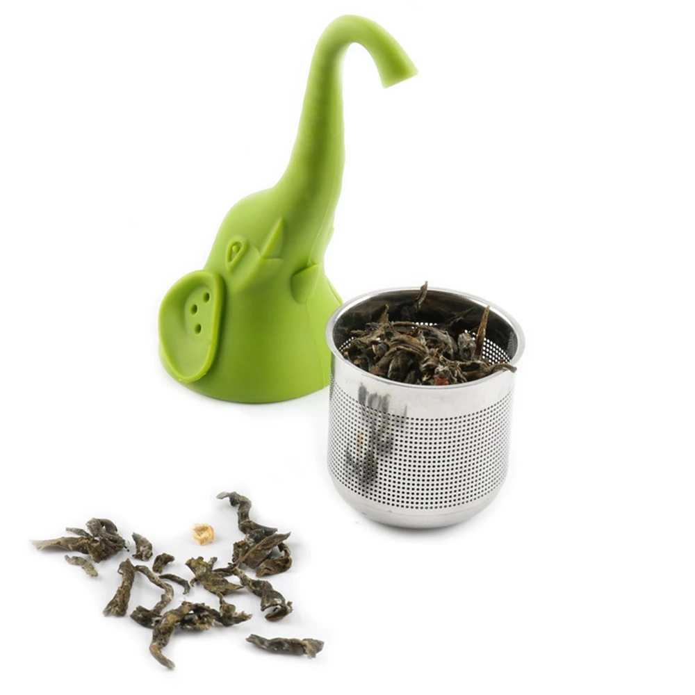 Silicone Elephant Tea Filter Stainless Steel Loose-leaf Infuser Diffuser Accessories Kitchen Tools Gadgets | Дом и сад