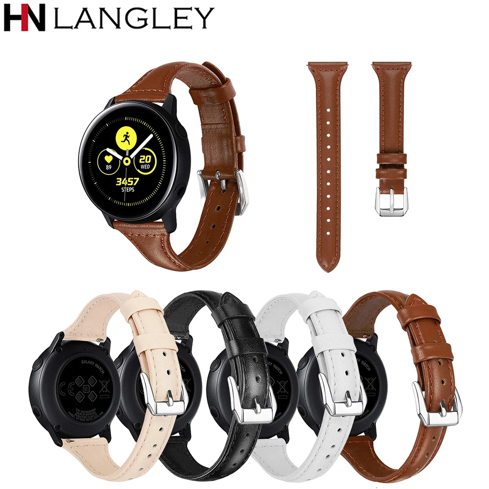 Женские Элегантные часы из натуральной кожи для samsung Galaxy Watch Active 42 мм Watch gear S2 классический ремень 20 мм ремешок для huawei