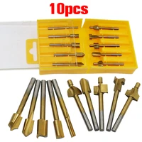 10pcs high speed steel router bits files wood cutter milling titanium coated woodworking router bits for dremel tool accessories
