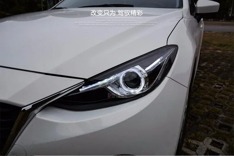 Автомобильный Стайлинг для Mazda 3 светодиодный фары Мазда 3 Axela светодиодный DRL Объектив двойной луч H7 HID Xenon автомобильные аксессуары
