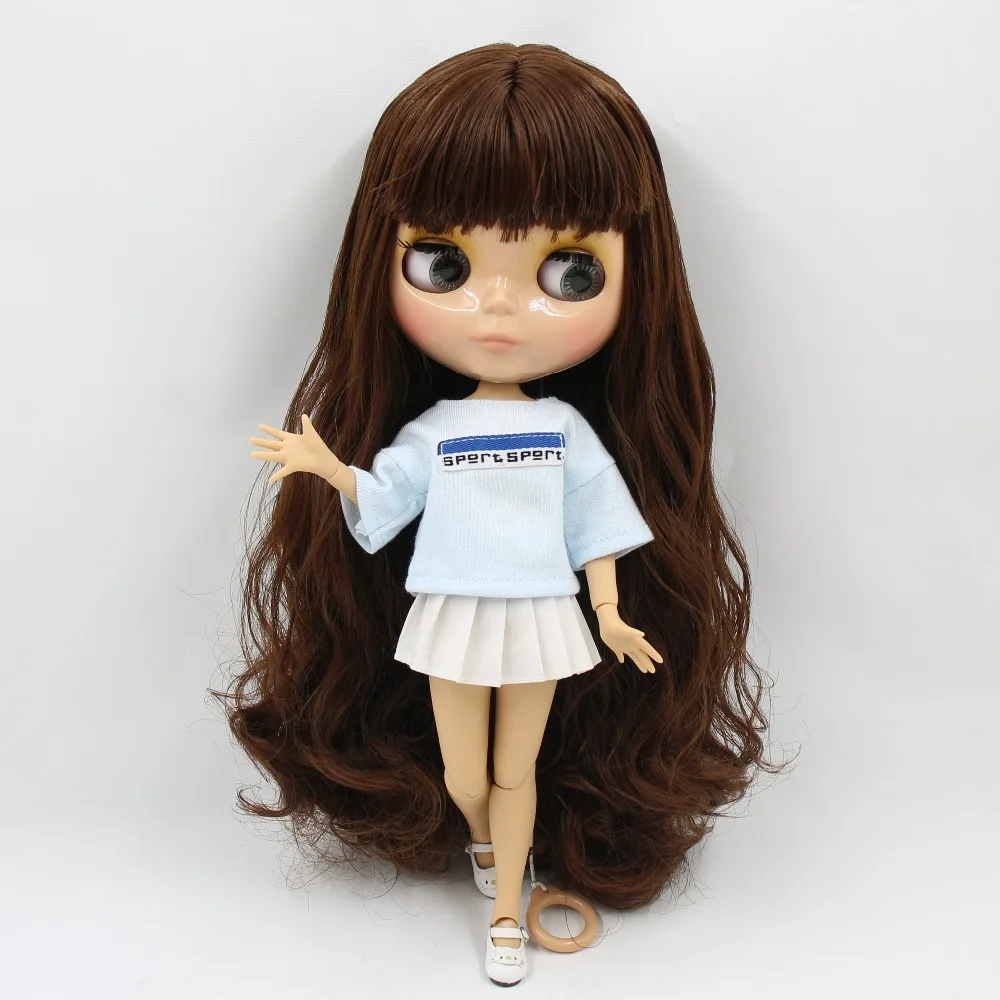 Ледяная кукла DBS Blyth 1/6 игрушка темно коричневые волосы для суставов тела белая