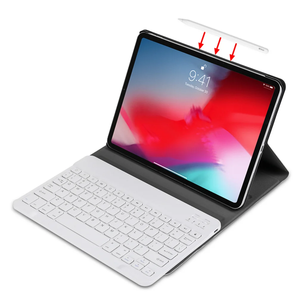 Ультратонкий чехол из искусственной кожи для планшета iPad Pro 11 2018 + Съемная