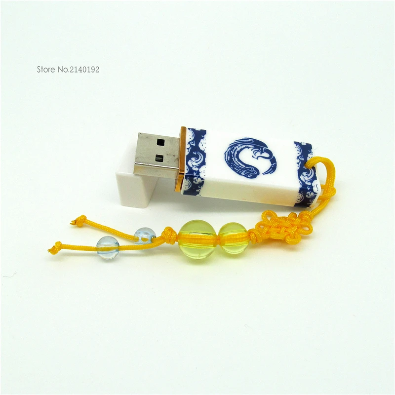 Usb флеш накопитель в китайском ретро стиле керамический флэш 4 ГБ 8 16 32 сине белый