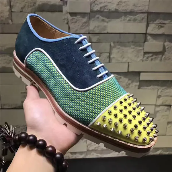 Лоферы SHOOEGLE мужские с шипами повседневная обувь на шнуровке лоферы Нескользящие