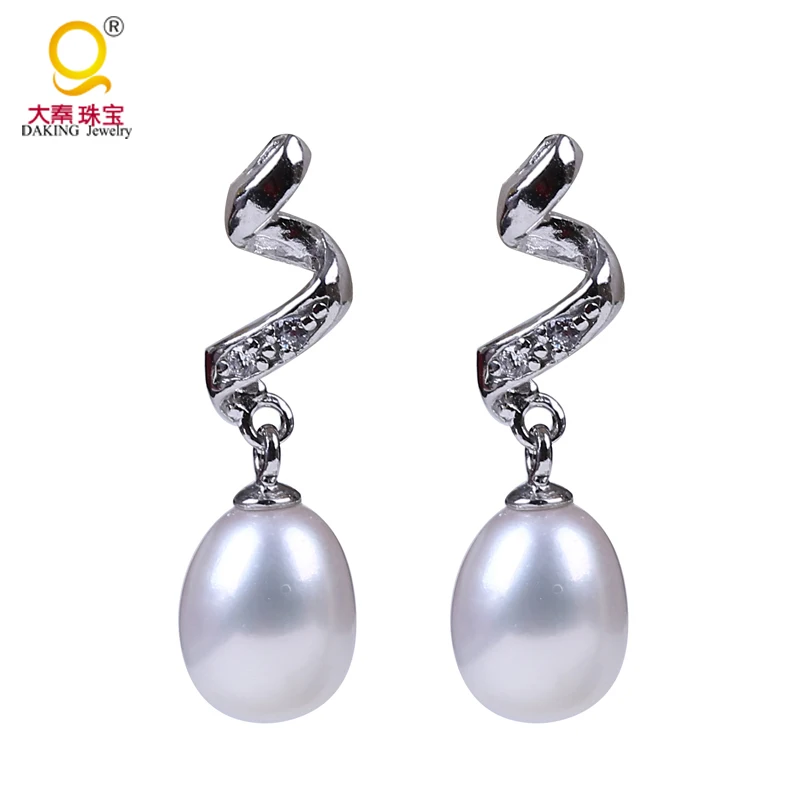 Современные жемчужные серьги chicteardop из пресноводного жемчуга серебряные ручной