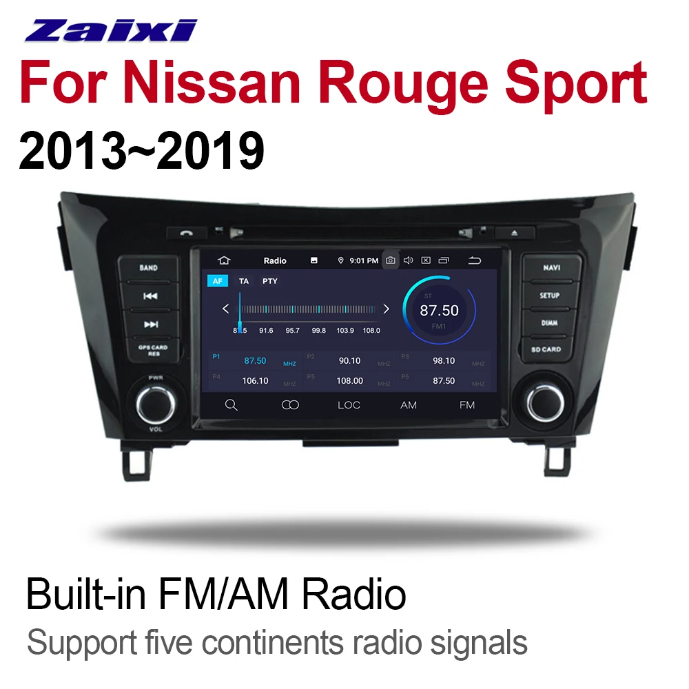 ZaiXi 2 Din Автомобильный мультимедийный плеер Android 9 авто радио для Nissan Rouge Sport 2013 ~ 2019