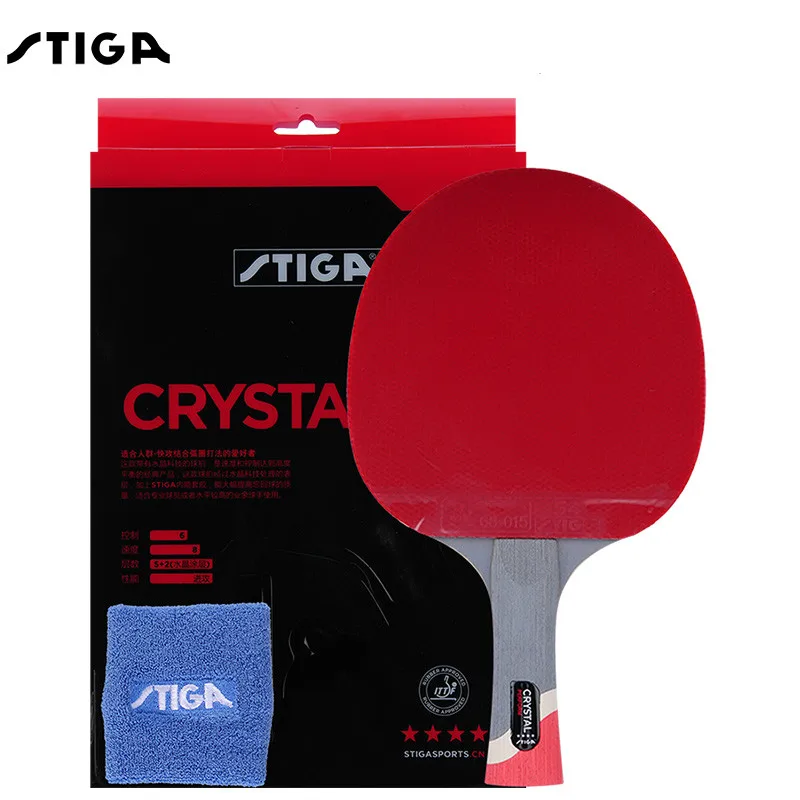 Натуральная Stiga Pro с украшением в виде кристаллов 4 звезды для настольного тенниса ракетки ракетка для пинг-понга 7-слойная фанерная древесины Ittf утвержден Резиновые Для турнира