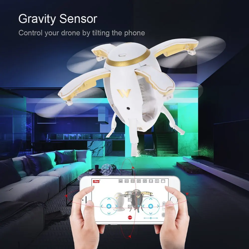 Attop W5 2,4 ГГц складной Дрон с летающим яйцом wifi FPV складной Дрон для селфи RC Квадрокоптер с камерой 0,3 МП удержание высоты 3D сальто