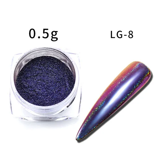 0.5g Deep Purple Mtssii зеркало-Хамелеон блеск для ногтей порошок 0,5 г павлин хромированный пигмент для маникюра украшения ногтей черный базовый цвет - Цвет: 0.5g Deep Purple