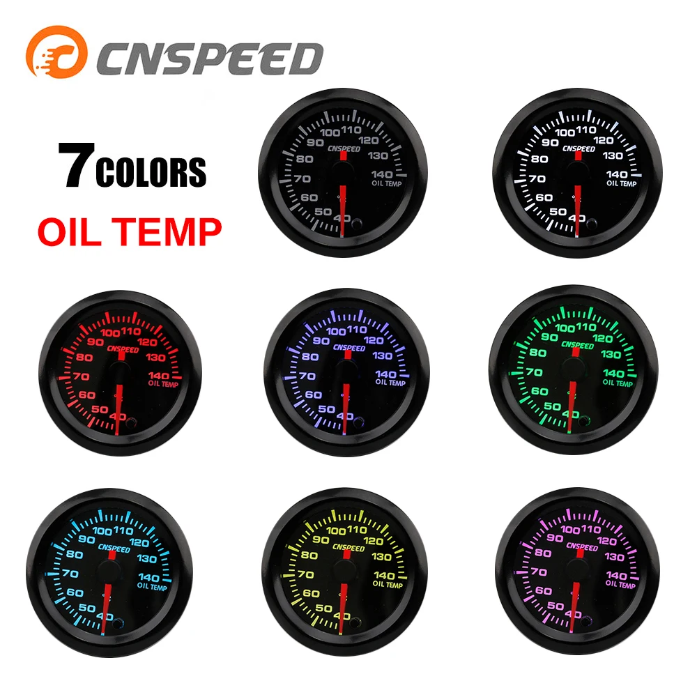 Измеритель температуры масла CNSPEED Auto 2 дюйма 52 мм 7 цветов 40 140 градусов по Цельсию