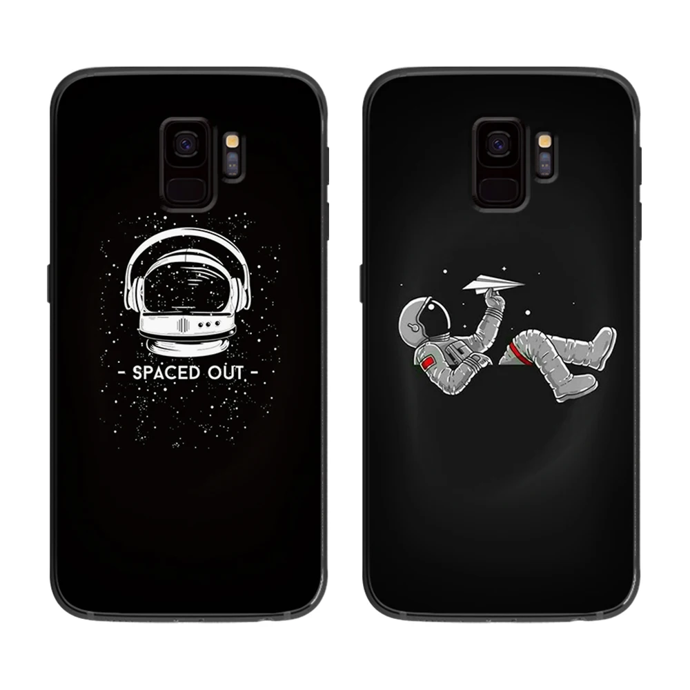 Черный и белый астронавт мягкий чехол для телефона Samsung Galaxy S6 S7 S8 S9 S10e Plus Note 8 9
