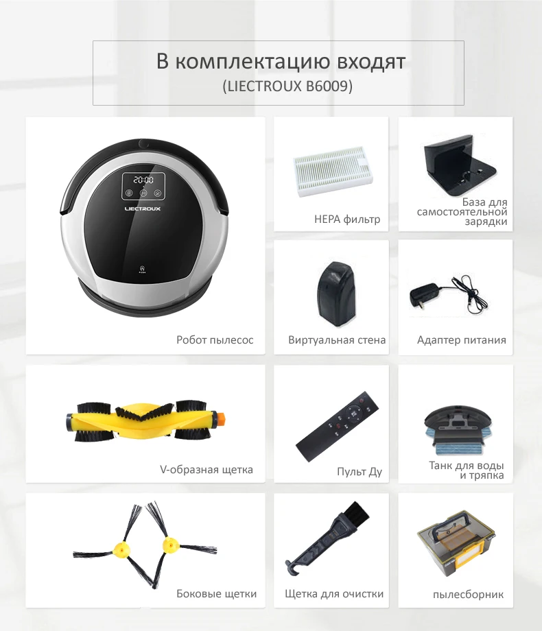 Liectroux B6009 робот карта за навигация умен памет ниско повторение виртуален блокер uv