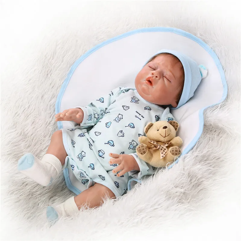 50 см всего тела мягкого силикона Reborn Baby куклы ручной работы купаться закрытыми глазами куклы реалистичные для дня рождения bonecas brinquedos