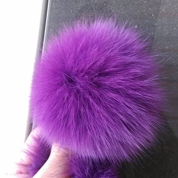 2 шт. пушистый помпон из натурального Лисьего меха для сумки 9 см|pom ball|fur pomball for bag |