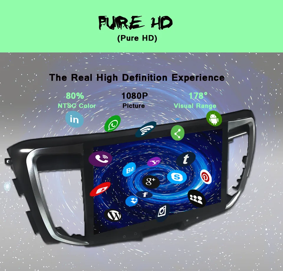 Автомагнитола с GPS четырехъядерным процессором android 7 1 для honda accord 2013 17 Wi Fi 4G bluetooth