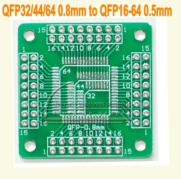 Оптовая продажа 10 шт. двухсторонняя плата адаптера SMD QFP32 QFP44 QFP64 от 0 8 мм до 1 5
