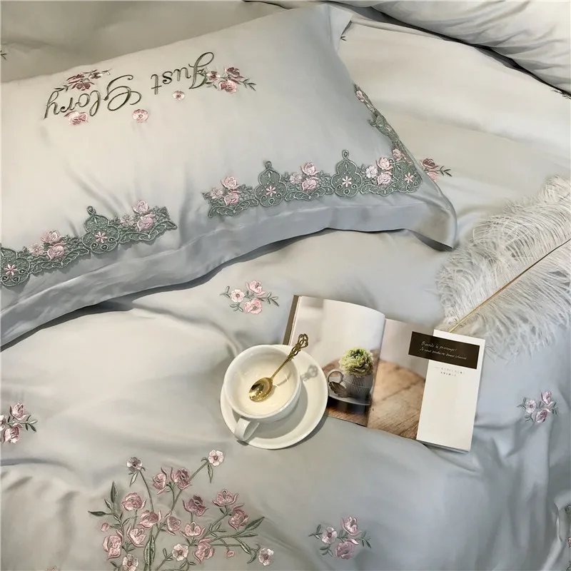 Светильник/5 шт. набор шелковых постельных принадлежностей с цветочной