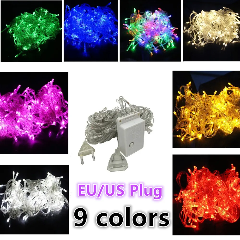 220 В ЕС Plug 10/20/30/50/100 м Строка сказочных огней Xmas светодиодов фея Lights декор сада для