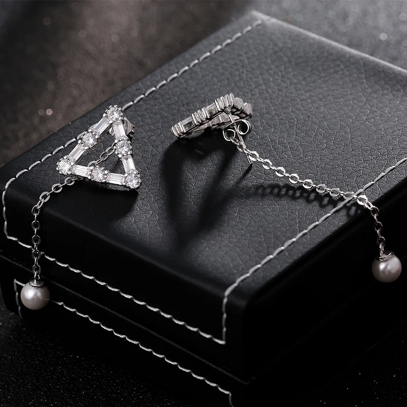 2017 корейские модные ювелирные изделия с кристаллами циркониевые Треугольные