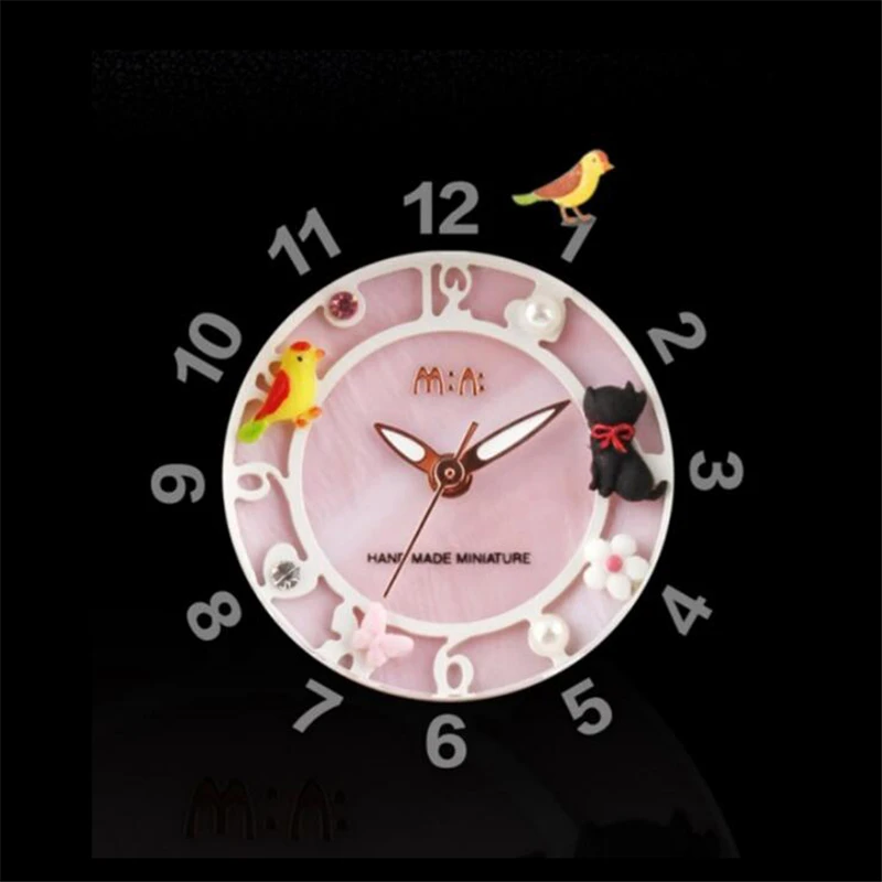 Брендовые мини 3D часы с кошкой водонепроницаемые керамические кварцевые наручные часы золотые модные женские часы Montres Femme