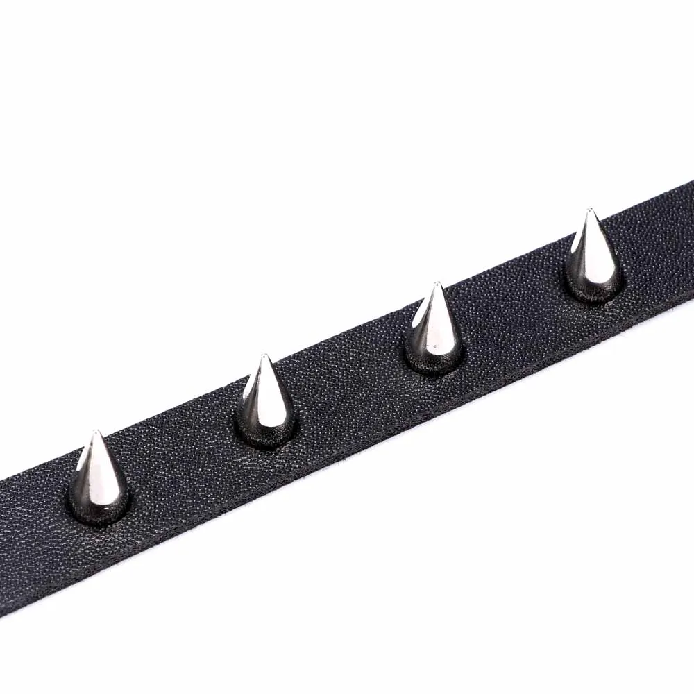 New Gothic Unisex Women Punk Black Bracelet Spike Rivet Cone Leather Cuff Wristband Adjustable | Украшения и аксессуары