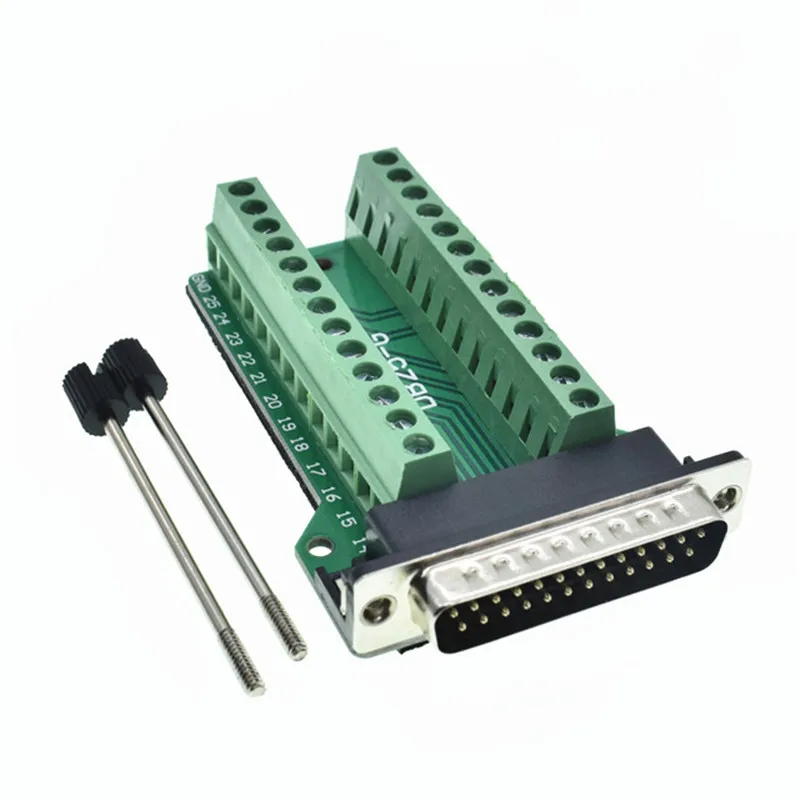 DB25 D-SUB женский 25Pin разъем Breakout печатной платы 2 ряда терминалы Разъемы - Цвет: Male Screw