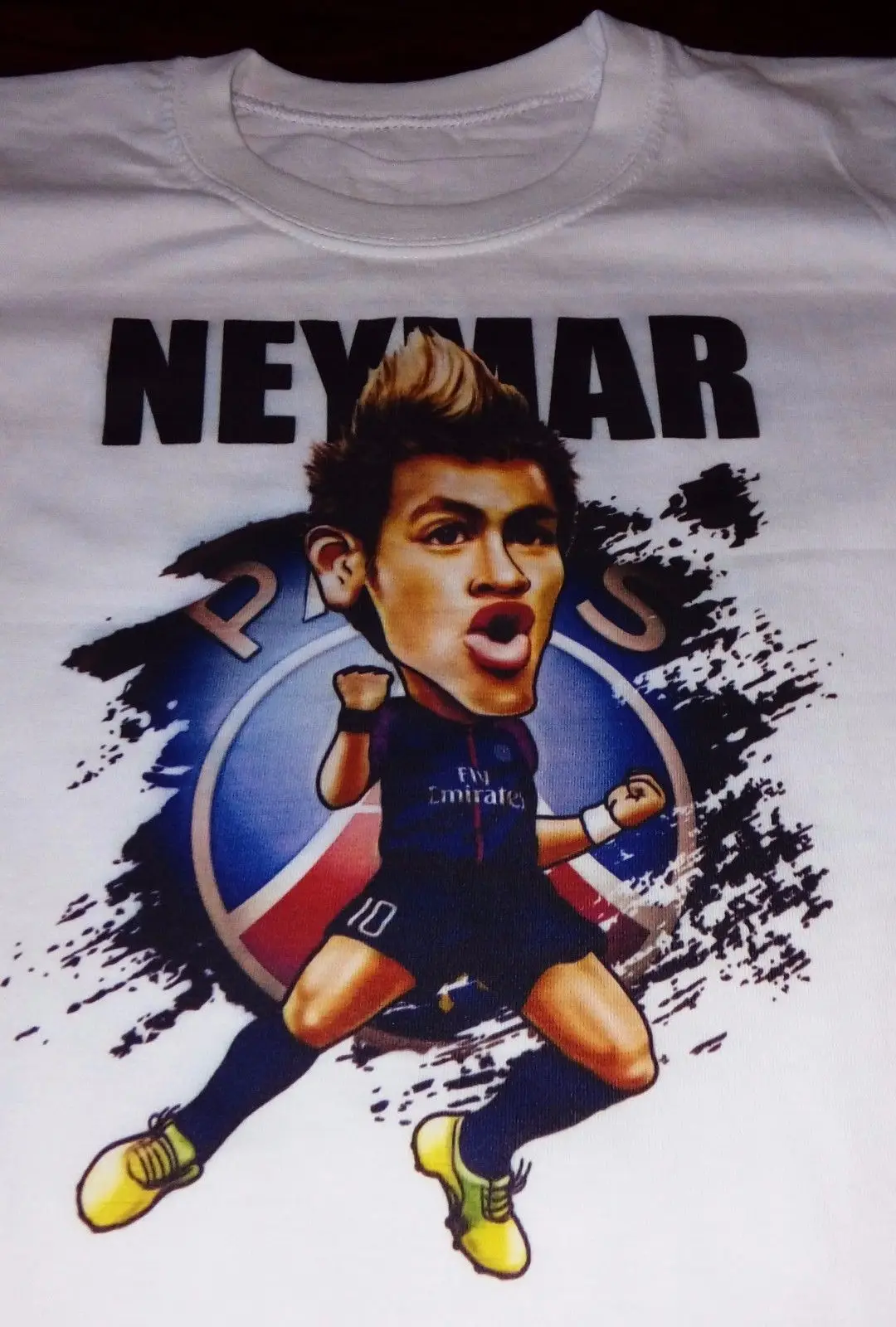 Мужская футболка с коротким рукавом Neymar Jr Повседневная надписью Germain soccer модная
