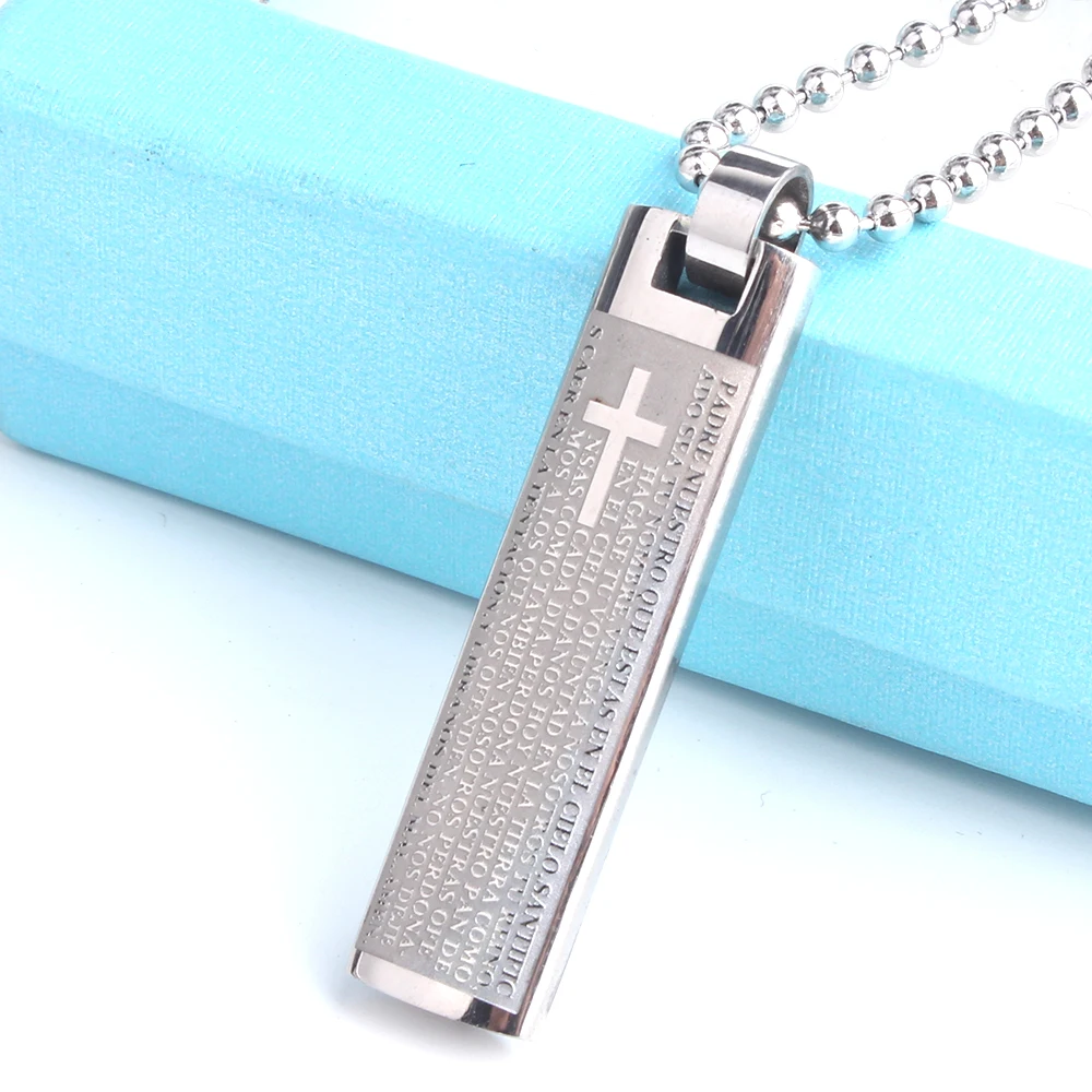 Цилиндрический крест Библейский кулон бусины для ожерелья цепочка мужчин женщин