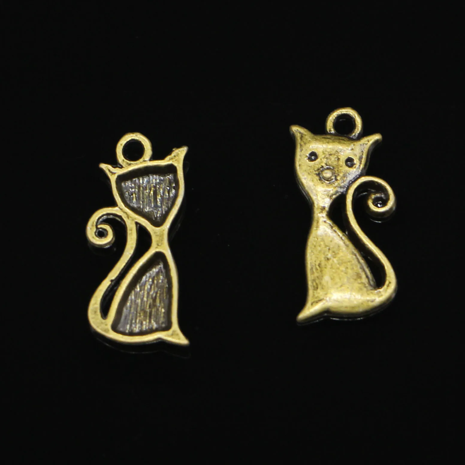92pcs Antique Bronze Plated cat Charms for Jewelry Making DIY Handmade Pendants 25*12mm |