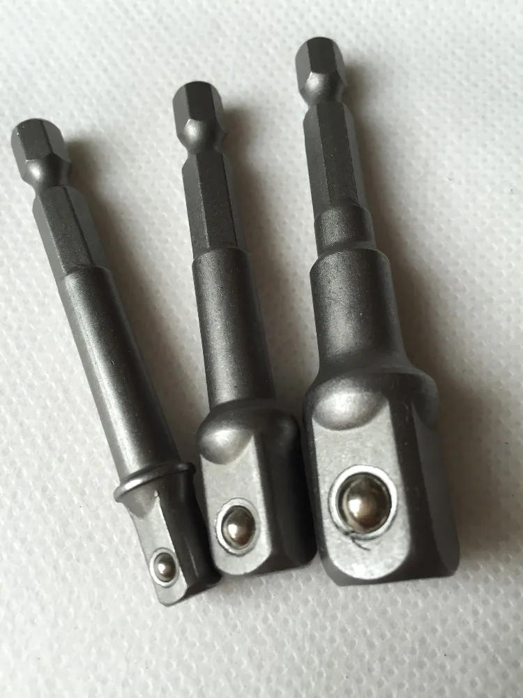 

Chrome Vanadium Steel Socket Adapter Hex Shank to 1/4" 3/8" 1/2" Extension Drill Bits Bar Hex Bit Set Powe